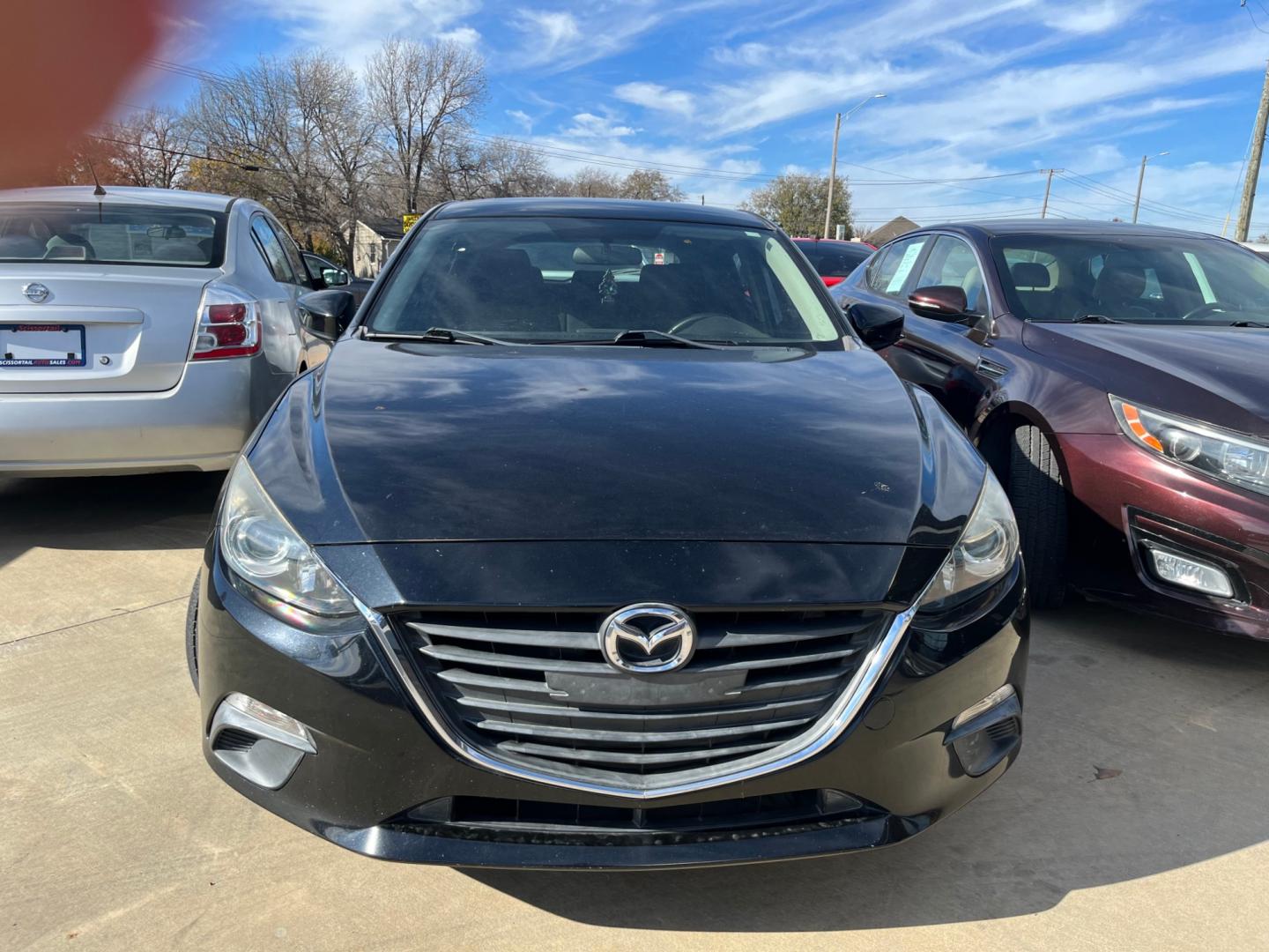 2014 BLACK MAZDA MAZDA3 I TOURING W/S i Touring AT 5-Door (3MZBM1L75EM) with an 2.0L L4 DOHC 16V engine, 6-Speed Automatic transmission, located at 8101 E. Skelly Dr., Tulsa, OK, 74129, (918) 592-3593, 36.121891, -95.888802 - Photo#1